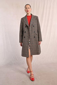 CAPPOTTO LUNGO PIED-DE-POULE - MOLLY BRACKEN