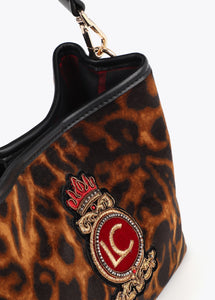 BORSA TESSUTO STAMPA ANIMALE PATCH SCUDO - LOLA CASADEMUNT