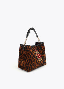 BORSA TESSUTO STAMPA ANIMALE PATCH SCUDO - LOLA CASADEMUNT
