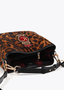 BORSA TESSUTO STAMPA ANIMALE PATCH SCUDO - LOLA CASADEMUNT