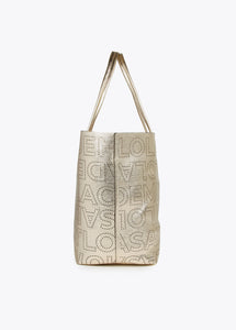 Shopper dorata con logo - Lola Casademunt