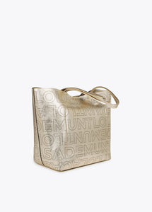 Shopper dorata con logo - Lola Casademunt