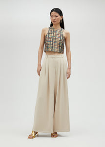Top allacciato in tweed con zip - Lola Casademunt